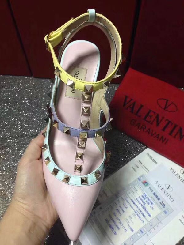 Valentino Leather Sandal Shoes V80662 Pink