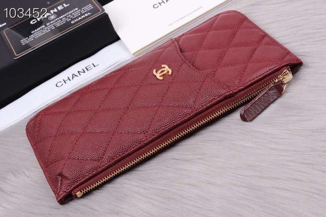 Chanel classic pouch Grained Calfskin& Gold-Tone Metal A84402 Burgundy