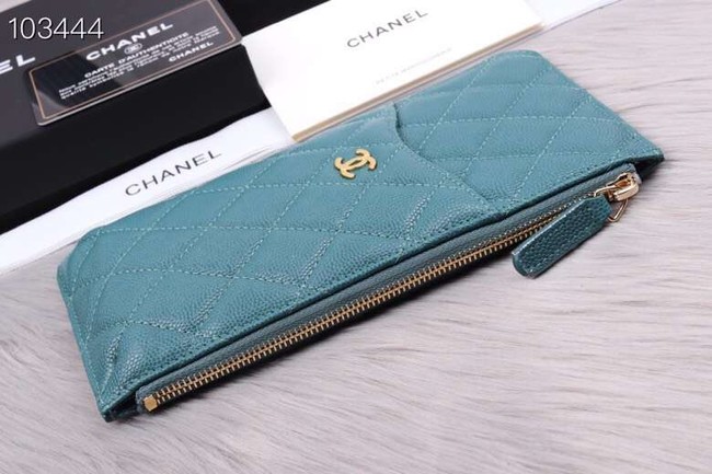 Chanel classic pouch Grained Calfskin& Gold-Tone Metal A84402 sky blue