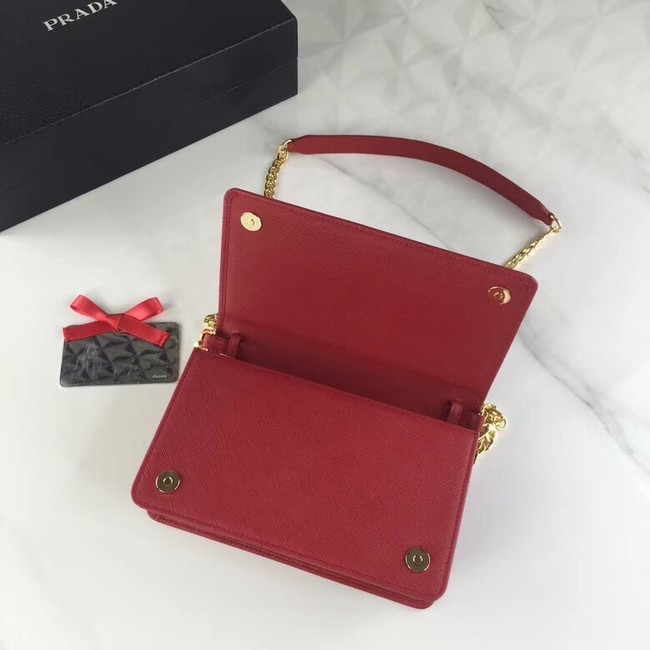 Prada Saffiano leather shoulder bag 1BP012-2 red