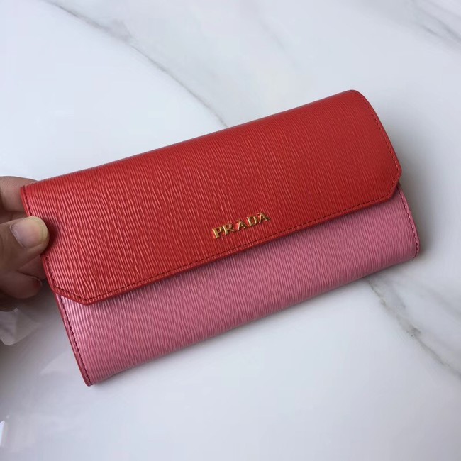 Prada leather mini-bag 1DF003 pink&red