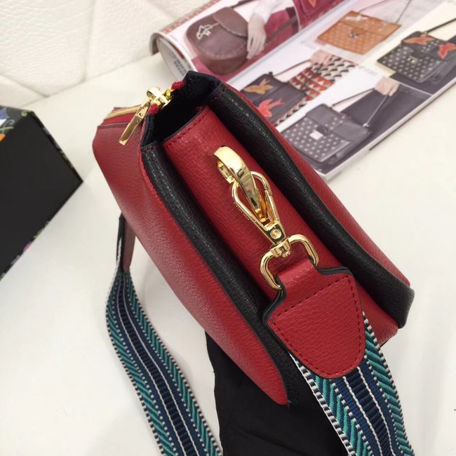 Prada leather shoulder bag 66136 red