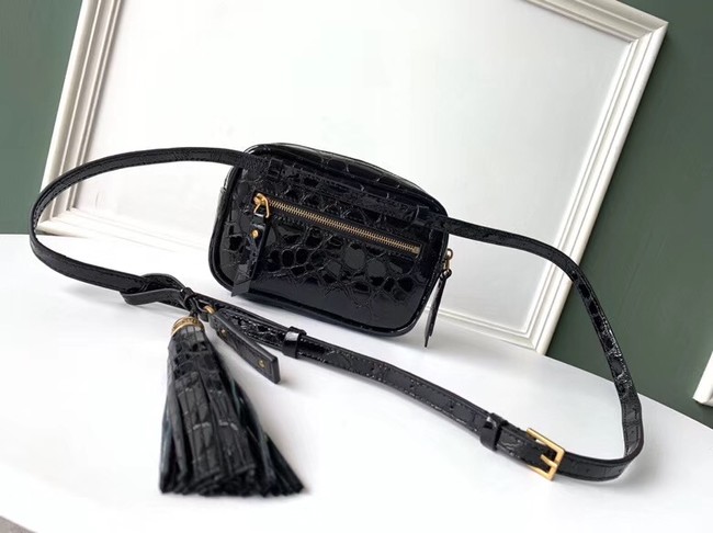 SAINT LAURENT leather shoulder bag 536650 black