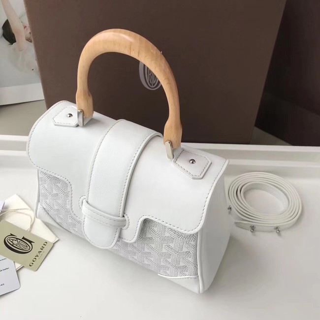 Goyard Calfskin Leather Mini Tote Bag 9955 white