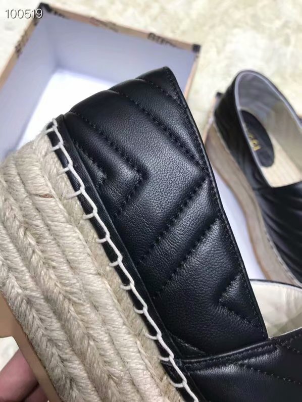 Gucci  Chevron leather espadrille with Double G GG1507LRF black