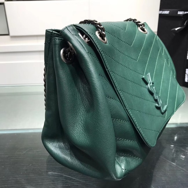 SAINT LAURENT Medium Nolita leather shoulder bag 61877 green