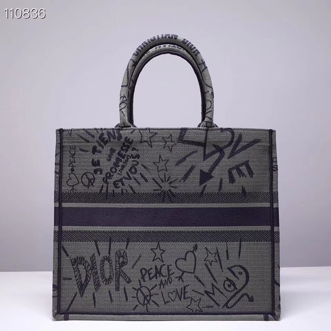 DIOR BOOK TOTE BAG IN EMBROIDERED CANVAS M1286ZJOE