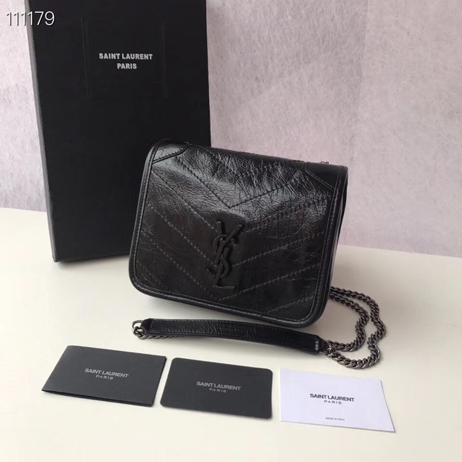 SAINT LAURENT Niki Mini leather shoulder bag 03743 black