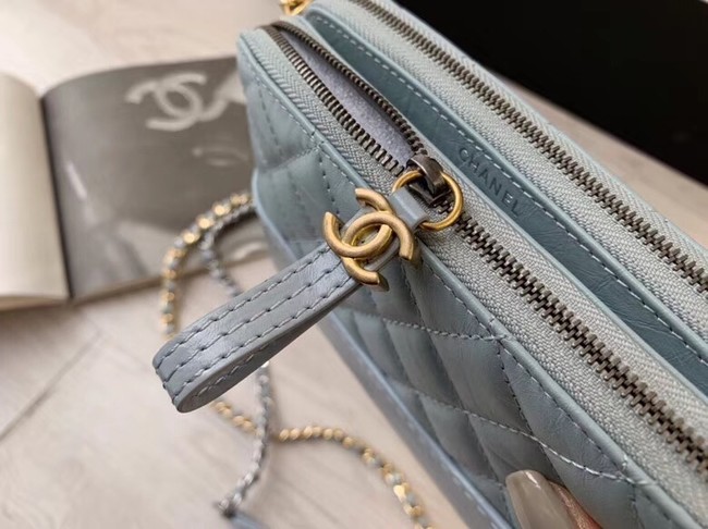 Chanel mini Shoulder Bag Leather B93825 light blue