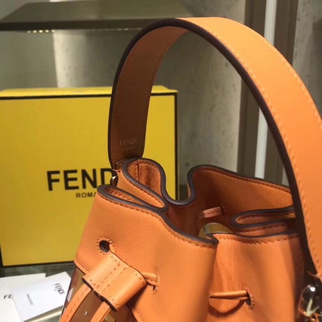 Fendi MON TRESOR PU Mini Handbag 8BS010 brown