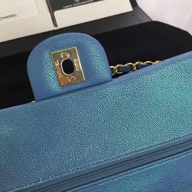 Chanel Calfskin & Gold-Tone Metal A01112 blue