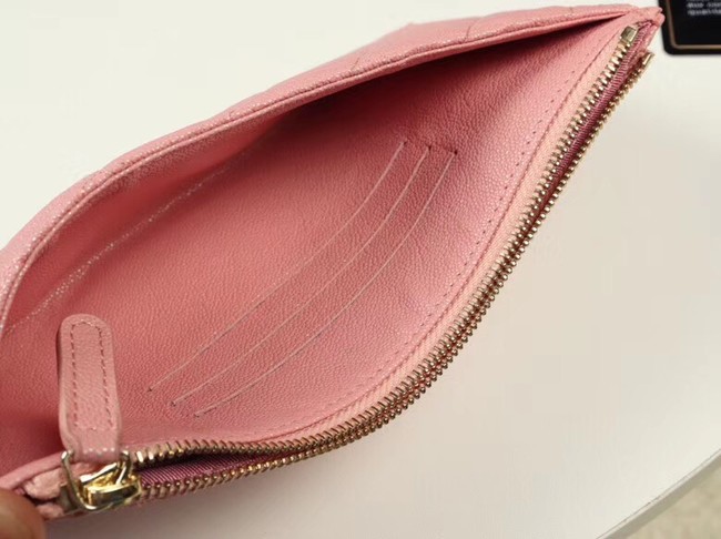 Chanel Calfskin Leather & Gold-Tone Metal A84107 light pink