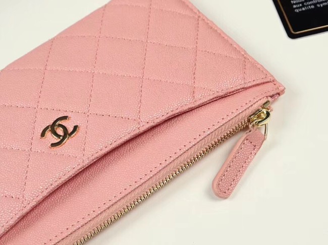 Chanel Calfskin Leather & Gold-Tone Metal A84107 light pink