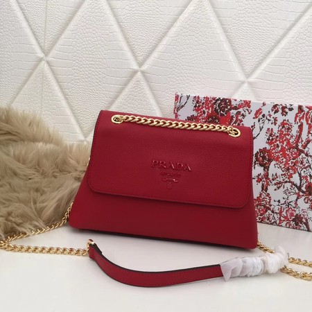 Prada Calf leather shoulder bag 82501 red