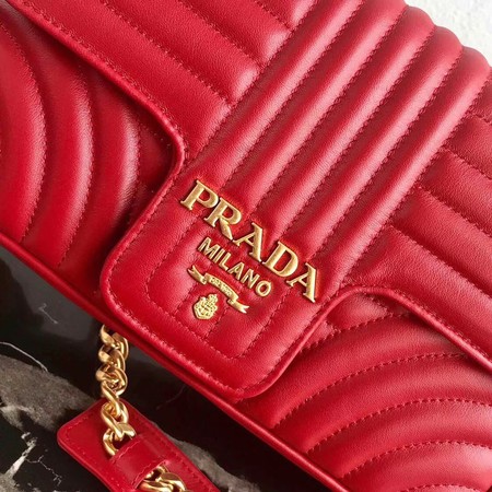 Prada Diagramme medium leather bag 1BD108 fuchsia