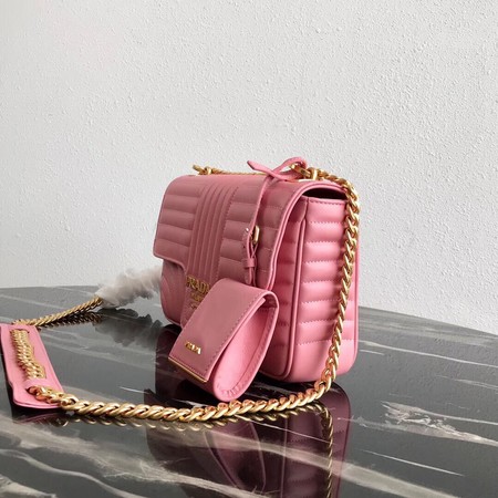 Prada Diagramme medium leather bag 1BD108 pink