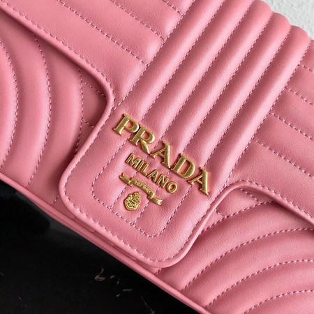 Prada Diagramme medium leather bag 1BD108 pink