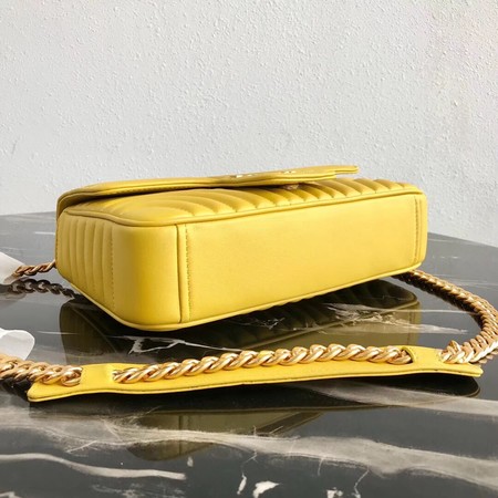 Prada Diagramme medium leather bag 1BD108 yellow