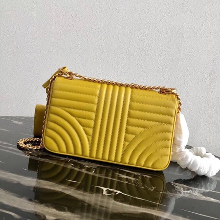 Prada Diagramme medium leather bag 1BD108 yellow