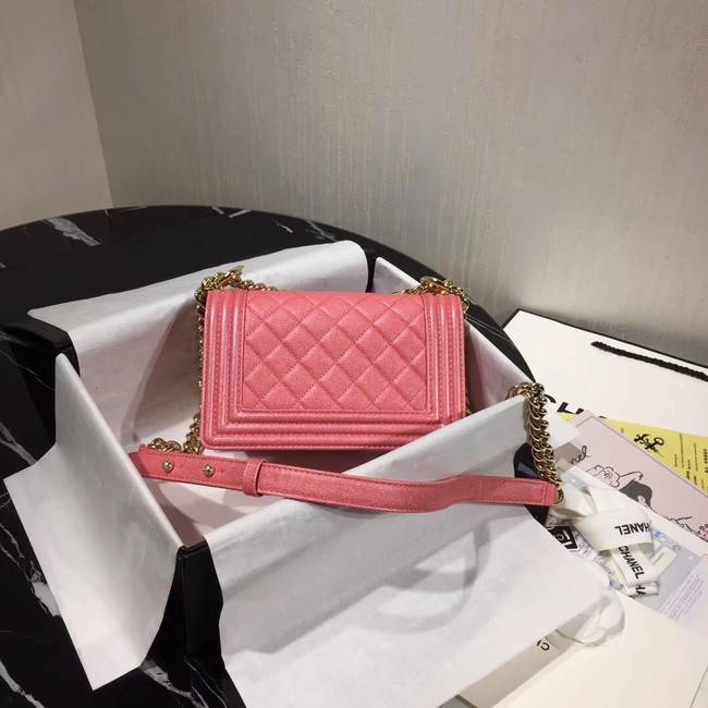 Boy Chanel Flap Shoulder Bag Original Leather Pink A67085 Gold