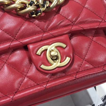 Chanel Shoulder Bag Original Leather Red 50937 Gold