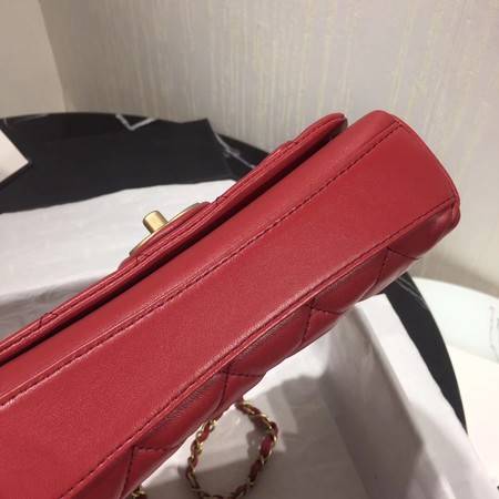 Chanel Shoulder Bag Original Leather Red 50937 Gold