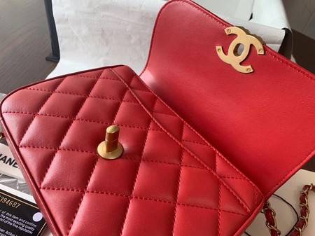 Chanel Shoulder Bag Original Leather Red 63593 Gold