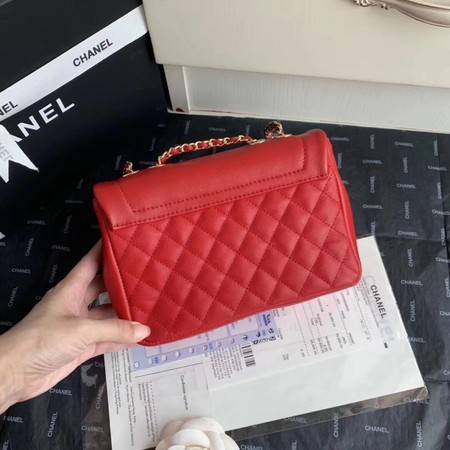 Chanel Shoulder Bag Original Leather Red AS0729 Gold