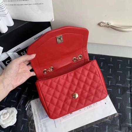 Chanel Shoulder Bag Original Leather Red AS0729 Gold