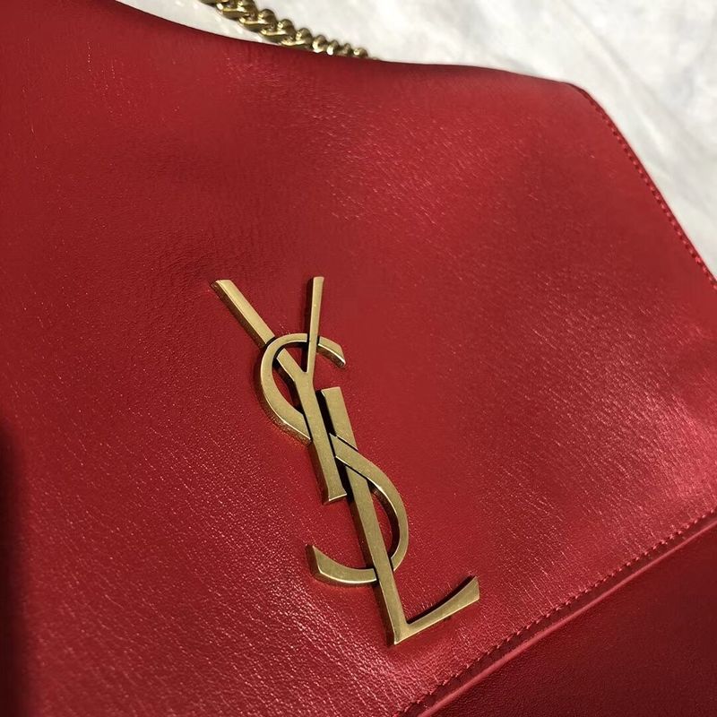 Yves Saint Laurent Double Skin Use Original Leather Shoulder Bag Y553804 Red