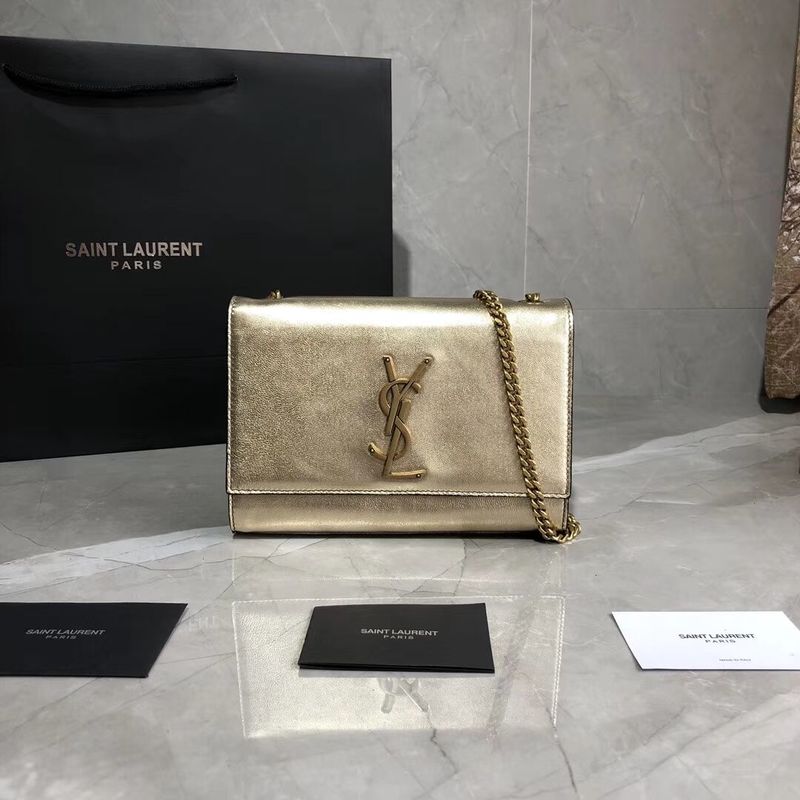 Yves Saint Laurent Kate Small Sheepskin Shoulder Bag Y469390 Gold