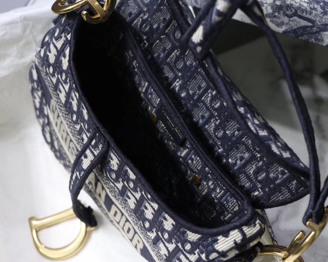 Dior SADDLE DENIM CANVAS BAG M928 denim blue