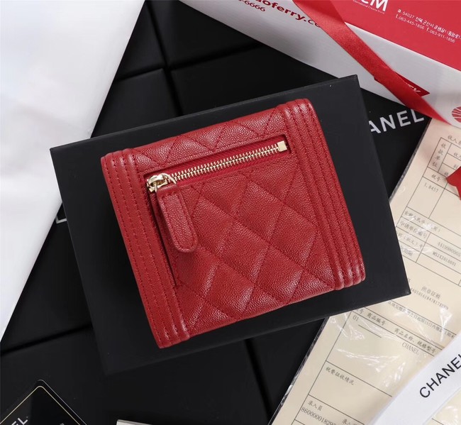 Chanel Calfskin Leather & Gold-Tone Metal A80734 red