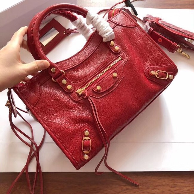 Balenciaga The City Handbag Calf leather 382568 red