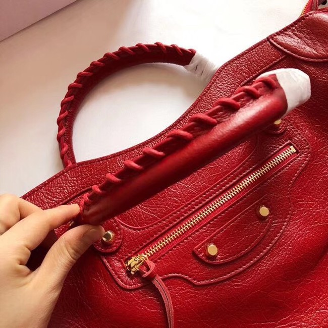 Balenciaga The City Handbag Calf leather 382569 red