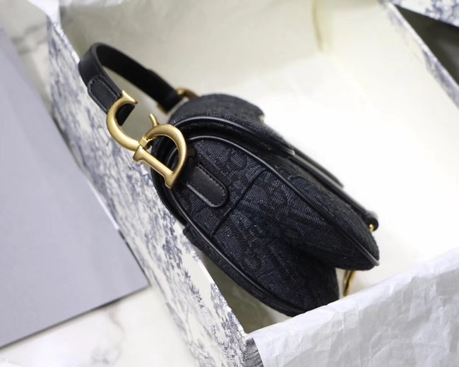 Dior SADDLE DENIM CANVAS BAG M928 denim black