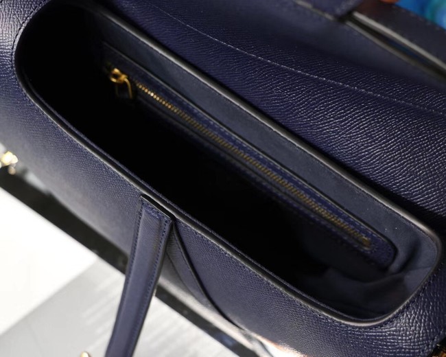 Dior SADDLE-TAS VAN KALFSLEER M0446C dark blue