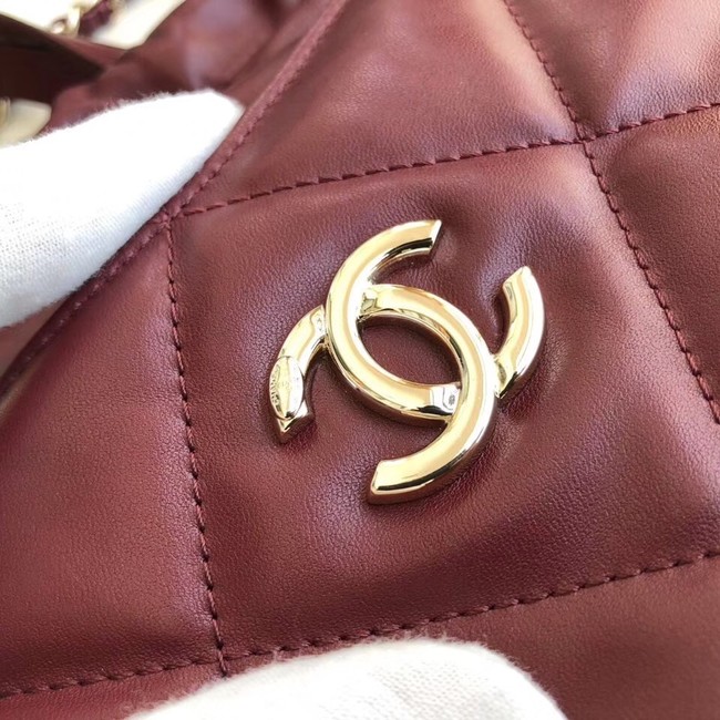 Chanel Classic Sheepskin Leather Shopping bag AS0985 red