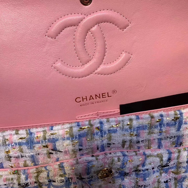 CHANEL Tweed Calfskin -Tone & Gold-Tone Metal 1112 pink