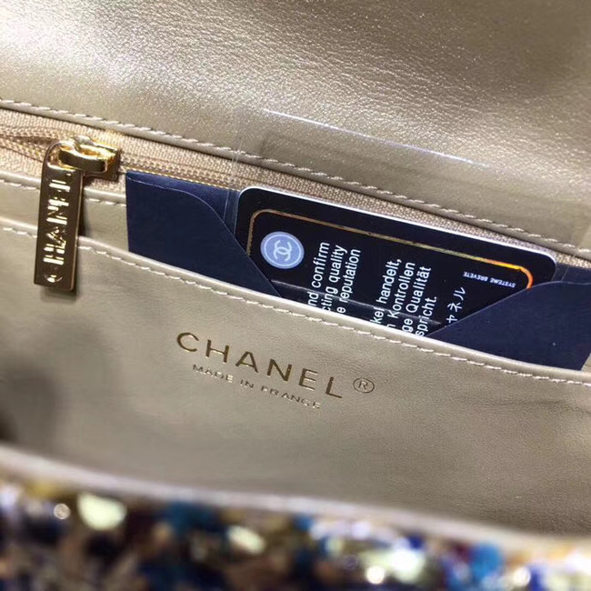 CHANEL Tweed Calfskin -Tone & Gold-Tone Metal AS1116 gold