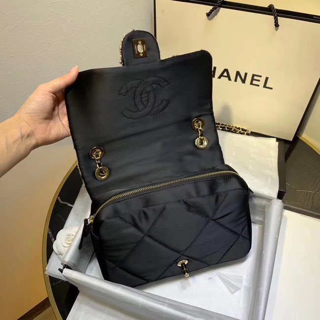 CHANEL 19 Flap Bag AS1154 Black&apricot