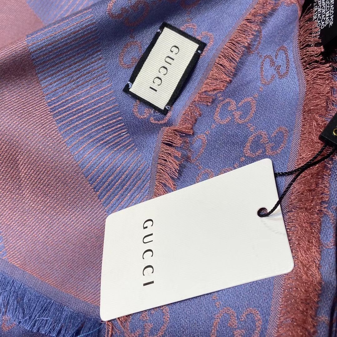 Gucci Cashmere Scarf GG9654 Blue