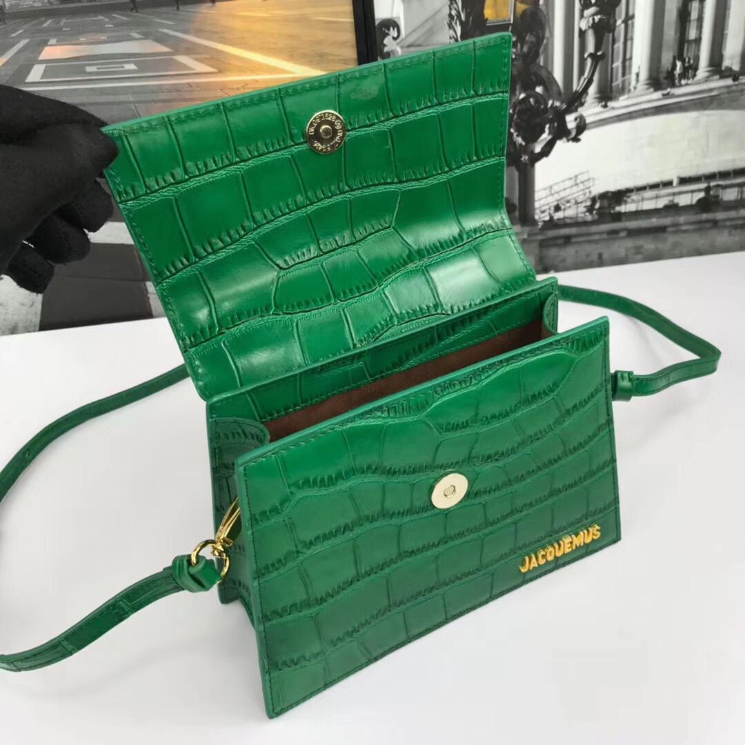 Jacquemus Original Leather Mini Top Handle Bag J8088 Green