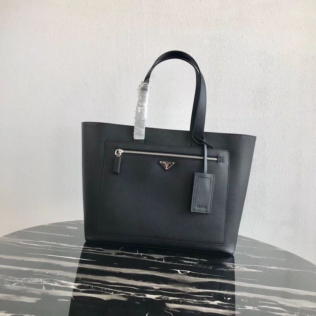 Prada Embleme Saffiano leather bag 2VE015 black