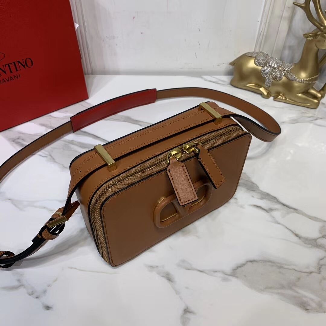 VALENTINO Origianl leather shoulder bag V0020 brown