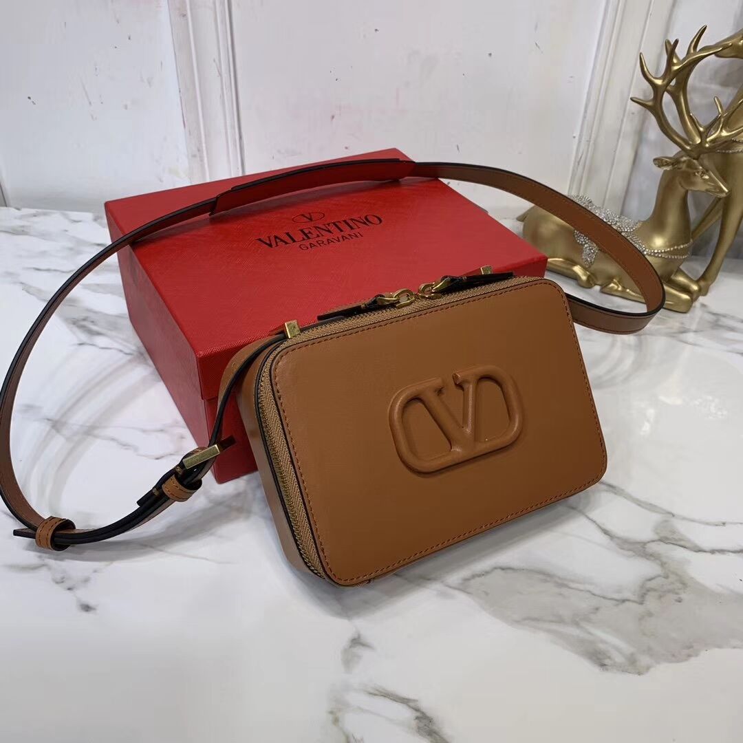 VALENTINO Origianl leather shoulder bag V0020 brown