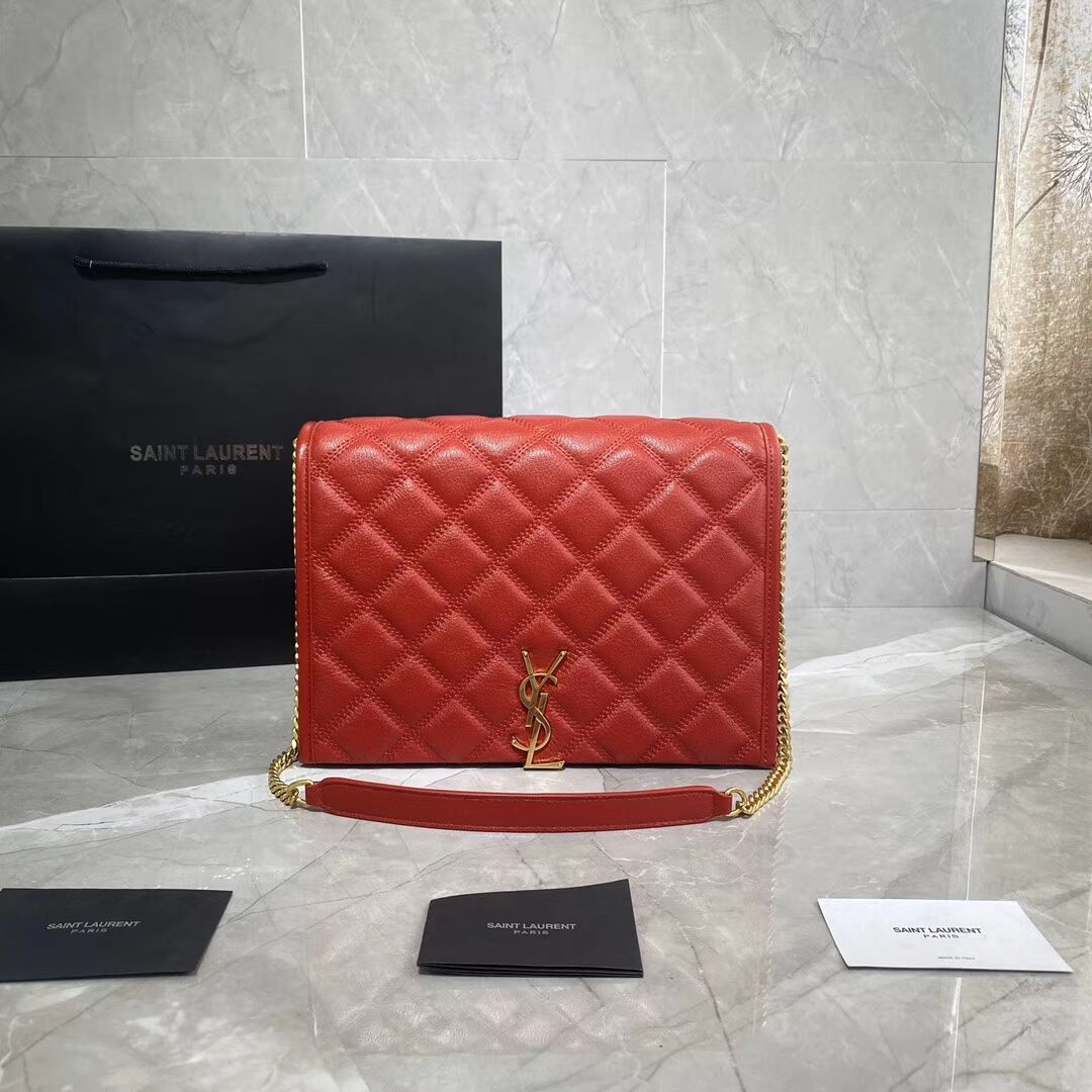 SAINT LAURENT leather shoulder bag Y579607 red