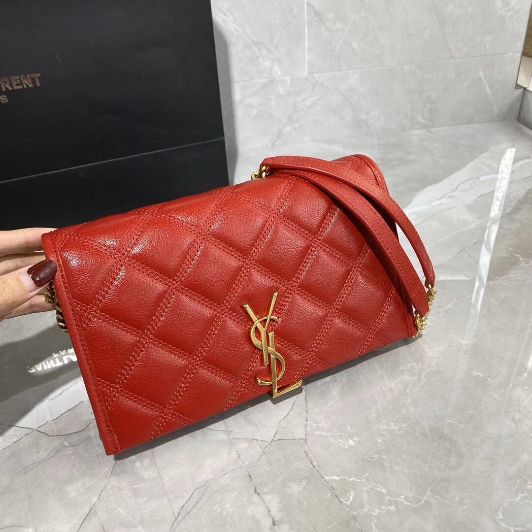 SAINT LAURENT leather shoulder bag Y585031 red