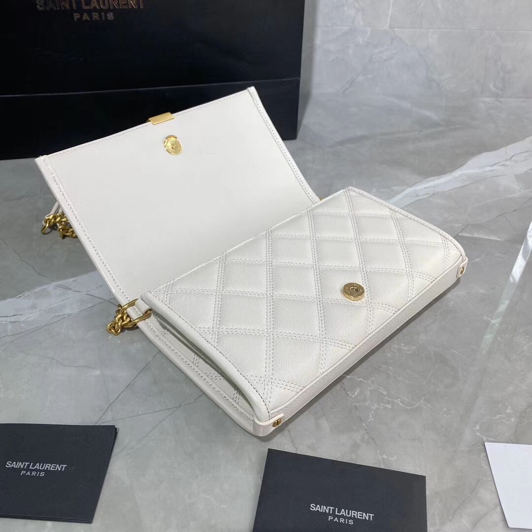 SAINT LAURENT leather shoulder bag Y585031 white