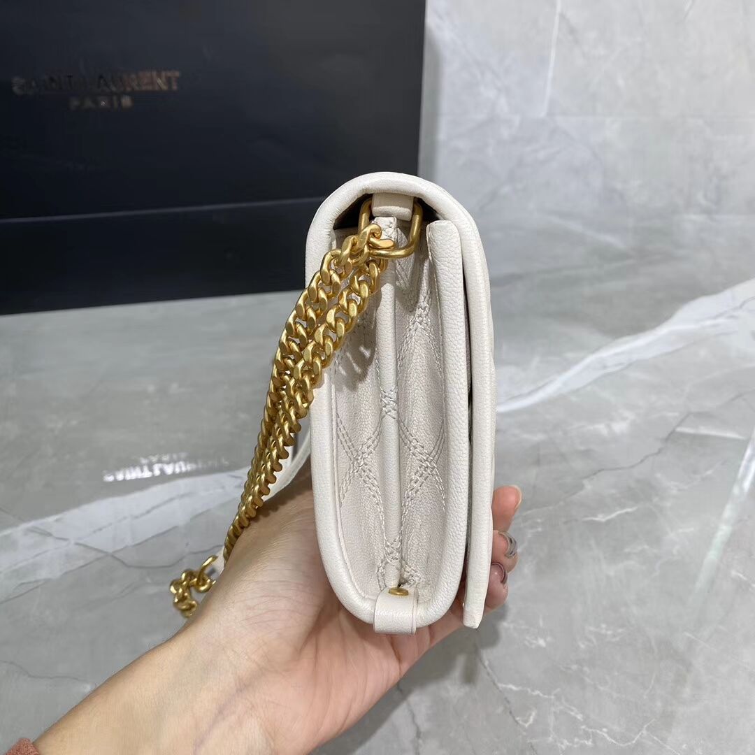 SAINT LAURENT leather shoulder bag Y585031 white